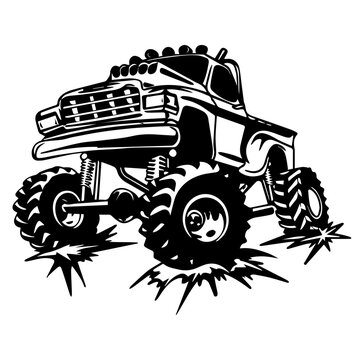 recommend clip art: Monster Truck Cartoon Vector