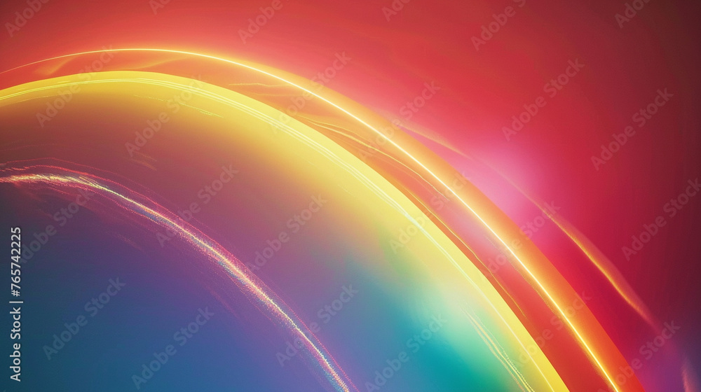 Poster modern abstract rendition of a rainbow in a smooth gradient of colors. ,