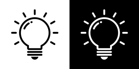 Light bulb line icon vector in trendy style. Idea, creativity sign symbol - obrazy, fototapety, plakaty