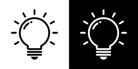 Foto op Canvas Light bulb line icon vector in trendy style. Idea, creativity sign symbol © Ka Han