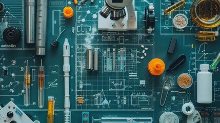 The concept of Science, Technology, Engineering, and Medicine (STEM) Day. World Science Day. Background, banner, illustration.