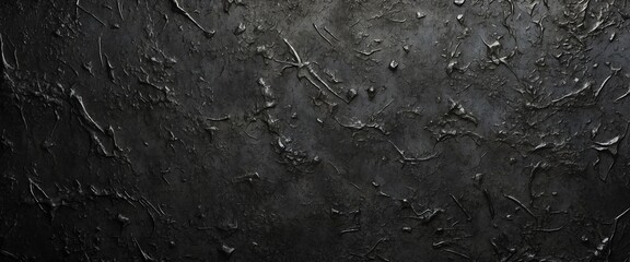 Black metallic rough grunge surface texture background from Generative AI
