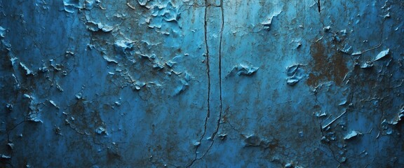 Blue metallic rough grunge surface texture background from Generative AI - obrazy, fototapety, plakaty