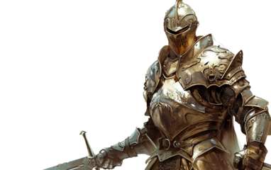 Champion of the Realm The Valiant Knight Isolated on Transparent Background.