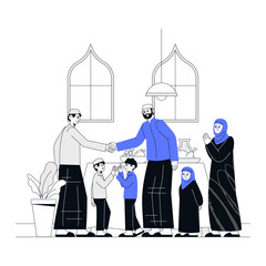 Family greeting Eid Al Adha