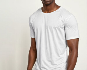Blank white t-shirt mock-up. AI generation.