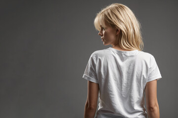 Blank white t-shirt mock-up. AI generation.