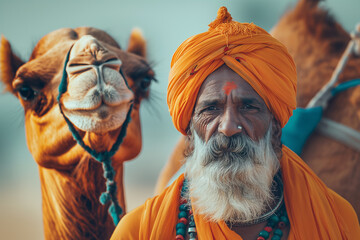 Photo of Indigenous indian man with his camel
