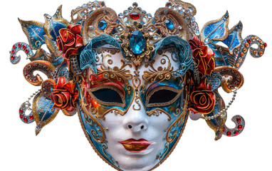 An Elaborate Carnival Mask Dripping with Extravagance Isolated on Transparent Background.