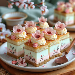 Obraz na płótnie Canvas Sakura Blossom Mini Cakes