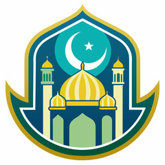 EID FESTIVAL VECTOR IMAGES ICON DESIGN, MOSQUE MOON STAR  TEXT 
