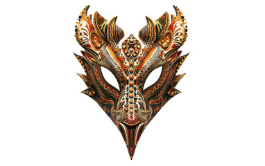An Exotic Carnival Mask Adorned with Animalistic Charm Isolated on Transparent Background.