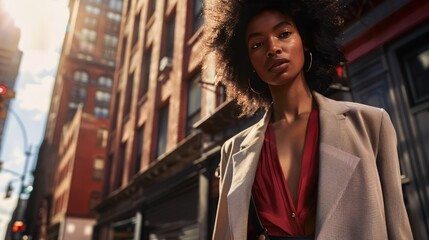 Fototapeta premium Capture the essence of style and sophistication with images of fashion models showcasing the latest trends in clothing, accessories, and makeup in a chic urban setting.