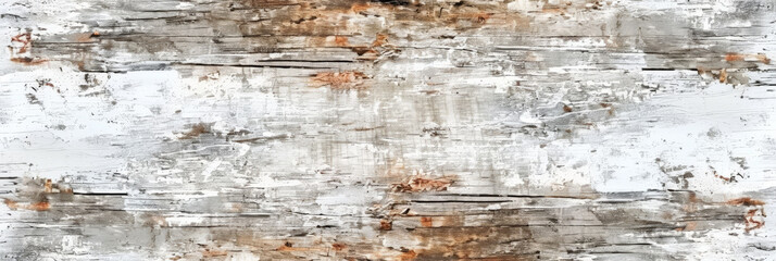 White distressed wood background, rustic texture, white wooden aged grain, banner