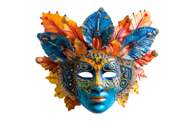 An Exotic Carnival Mask Whisking You to Distant Marvels Isolated on Transparent Background.