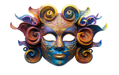 An Exotic Carnival Mask Leading You to Distant Magic Isolated on Transparent Background.