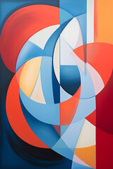 Modern Abstract Art: Fusion of Dynamic Shapes and Corporate Colors