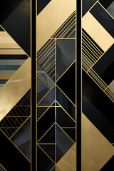 Geometric Patterns with Gold Leaf Accents: Modern Art in Action