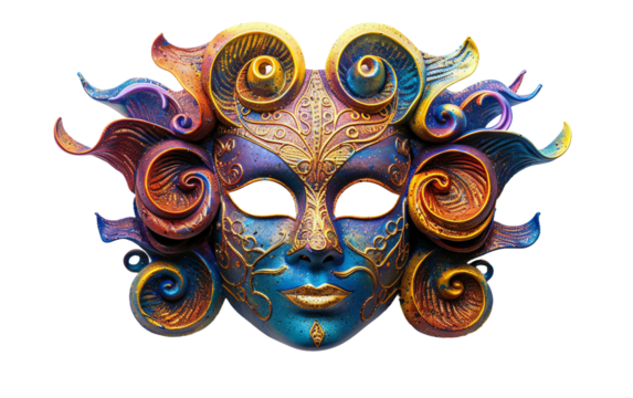 An Exotic Carnival Mask Leading You to Distant Magic Isolated on Transparent Background.