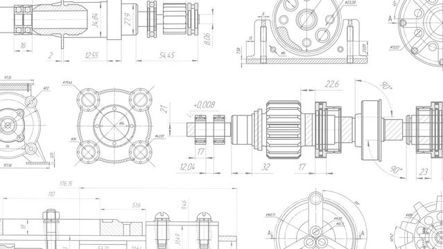Mechanical Engineering drawing .Technical background. Technology banner. 