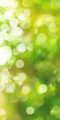 Fototapeta premium Luminous Green Bokeh: Abstract Background with Soft Light Circles