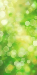 Obraz premium Luminous Green Bokeh: Abstract Background with Soft Light Circles