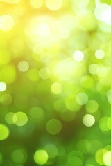 Fototapeta premium Luminous Green Bokeh: Abstract Background with Soft Light Circles