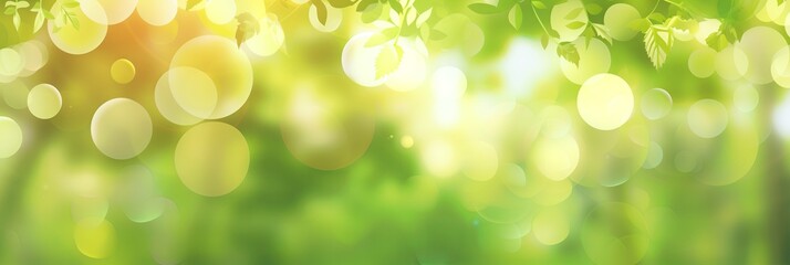 Obraz premium Luminous Green Bokeh: Abstract Background with Soft Light Circles