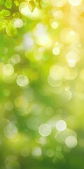 Obraz premium Luminous Green Bokeh: Abstract Background with Soft Light Circles