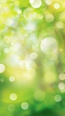 Obraz premium Luminous Green Bokeh: Abstract Background with Soft Light Circles