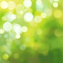 Fototapeta premium Luminous Green Bokeh: Abstract Background with Soft Light Circles