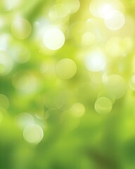 Fototapeta premium Luminous Green Bokeh: Abstract Background with Soft Light Circles