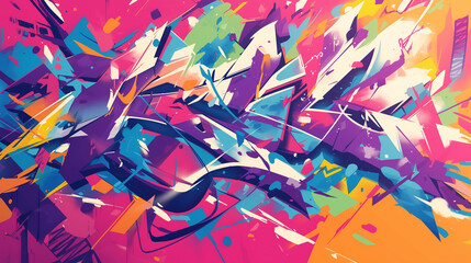 Colorful graffiti on the wall