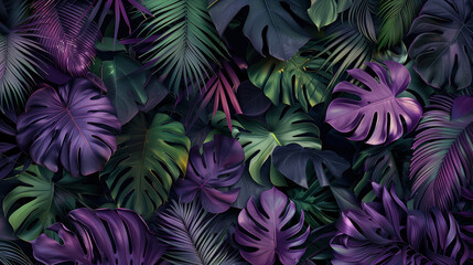 Lush tropical leaves background