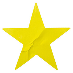 Transparent png of yellow star shape sticker.