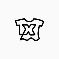 x letter kid tee tshirt apparel clothing monogram logo vector icon illustration - 765750087