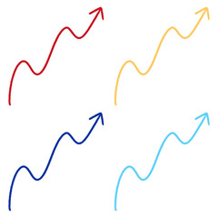 Colorful Upward Arrow Colorful Curved Arrow Colorful Up Curved Arrow Marker Arrow Colorful Scribble Arrow Hand Drawn Arrow Set Collection