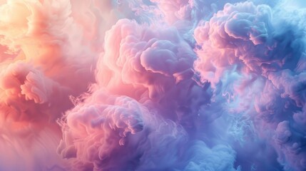 Soft,  ethereal clouds of pastel colors floating in a dreamy abstract composition - obrazy, fototapety, plakaty