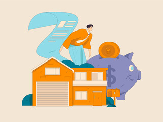 Home loan flat vector concept operation illustration

