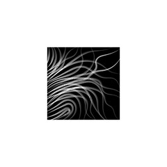 linear waves drawn in sketch style, art element in square black shape without edges