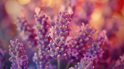 Fotobehang Close-up of purple lavender blooms © SashaMagic