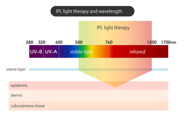 Fototapeta premium IPL光治療と波長_IPL light therapy and wavelength