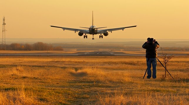 An atmospheric shot of the photographer amidst the landing's energy.