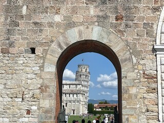 View of the Leaning Tower of Pisa, Tuscany Italy