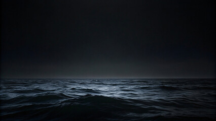 Dark Oceanic Horizon: a tranquil seascape  - obrazy, fototapety, plakaty