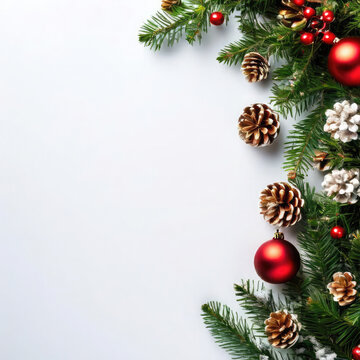 nice christmas background on white background with copy space