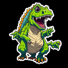 Fototapeta premium Little Cartoon Dinosaur Stickers