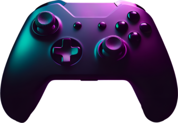 Purple themed game console. Transparent game handle