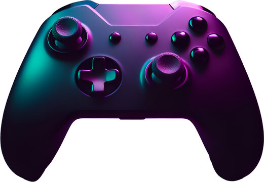 Purple themed game console. Transparent game handle - Powered by Adobe