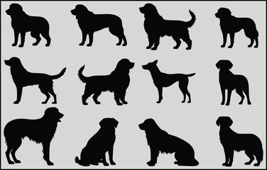 dog silhouettes set